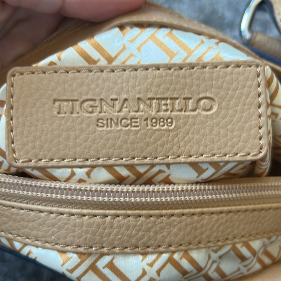 Tignanello Two Tone blue pebbled leather medium shoulder bag - Picture 12 of 12